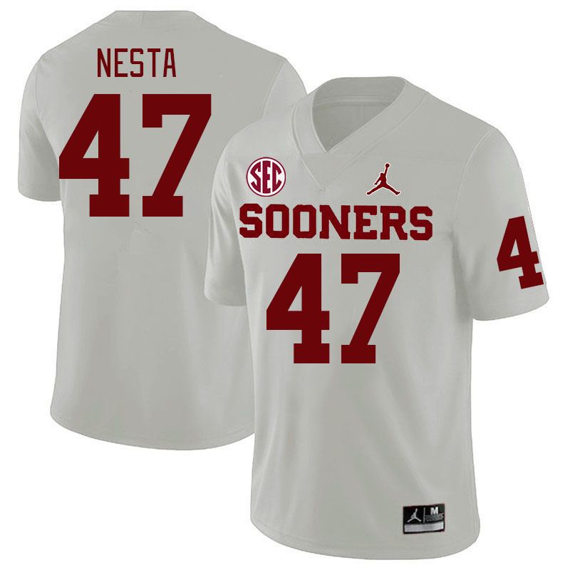 #47 James Nesta Oklahoma Sooners 2024 SEC Conference College Football Jerseys-White